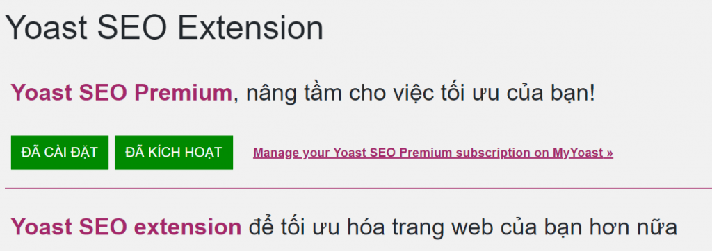 Hướng dẫn Activate và tắt thông báo kích hoạt plugin WordPress Yoast SEO Premium 6 Activate Yoast SEO Premium