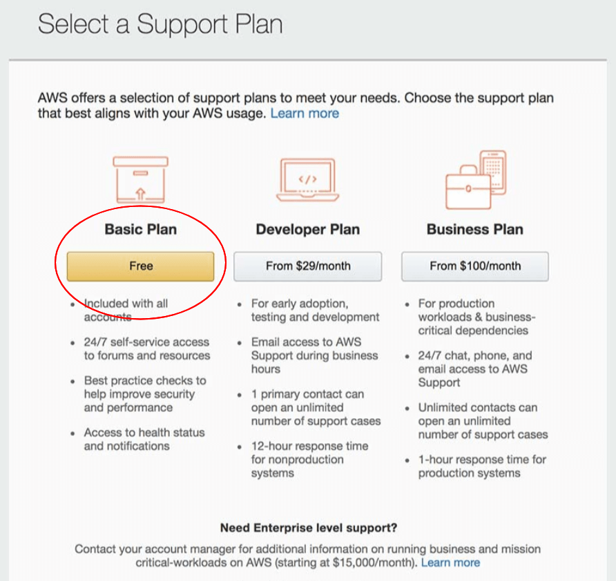 Hướng dẫn đăng ký VPS Amazon AWS 1 năm miễn phí 29 Select Plan