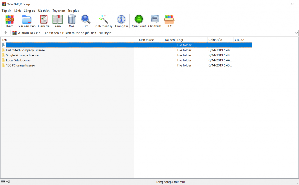 WinRAR 5.71 Final + Key bản quyền