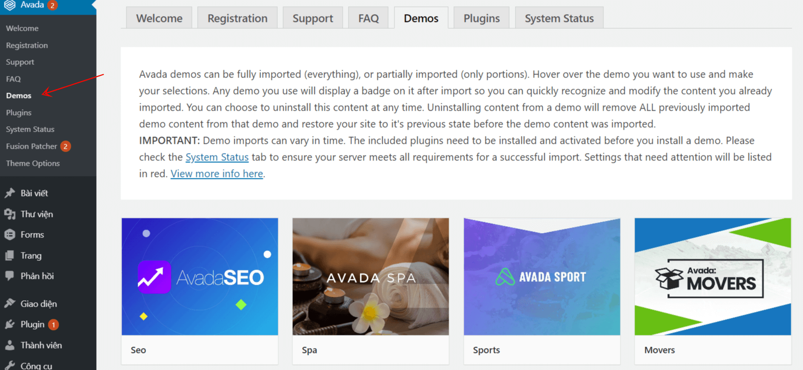Hướng dẫn Activate Theme Avada mới nhất 6 Demos Avada