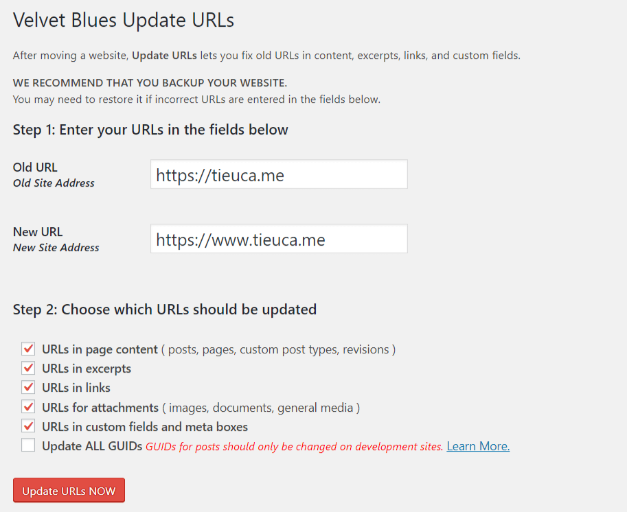 Velvet Blues Update URLs