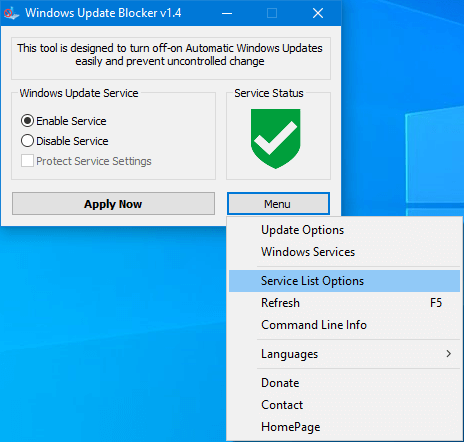 Windows Update Blocker v1.4 – Chặn cập nhật Windows hiệu quả