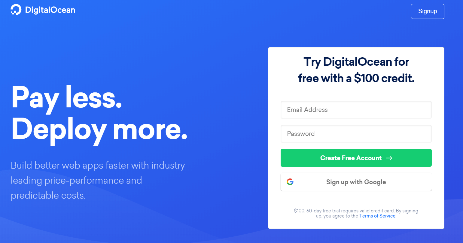 DigitalOcean Free 100