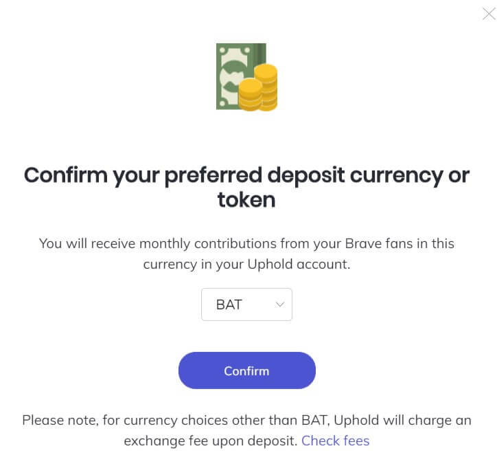 Kết nối Brave & ví Uphold 3