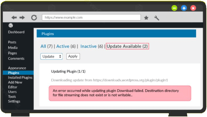 Destination directory for file streaming does not exist or is not writable