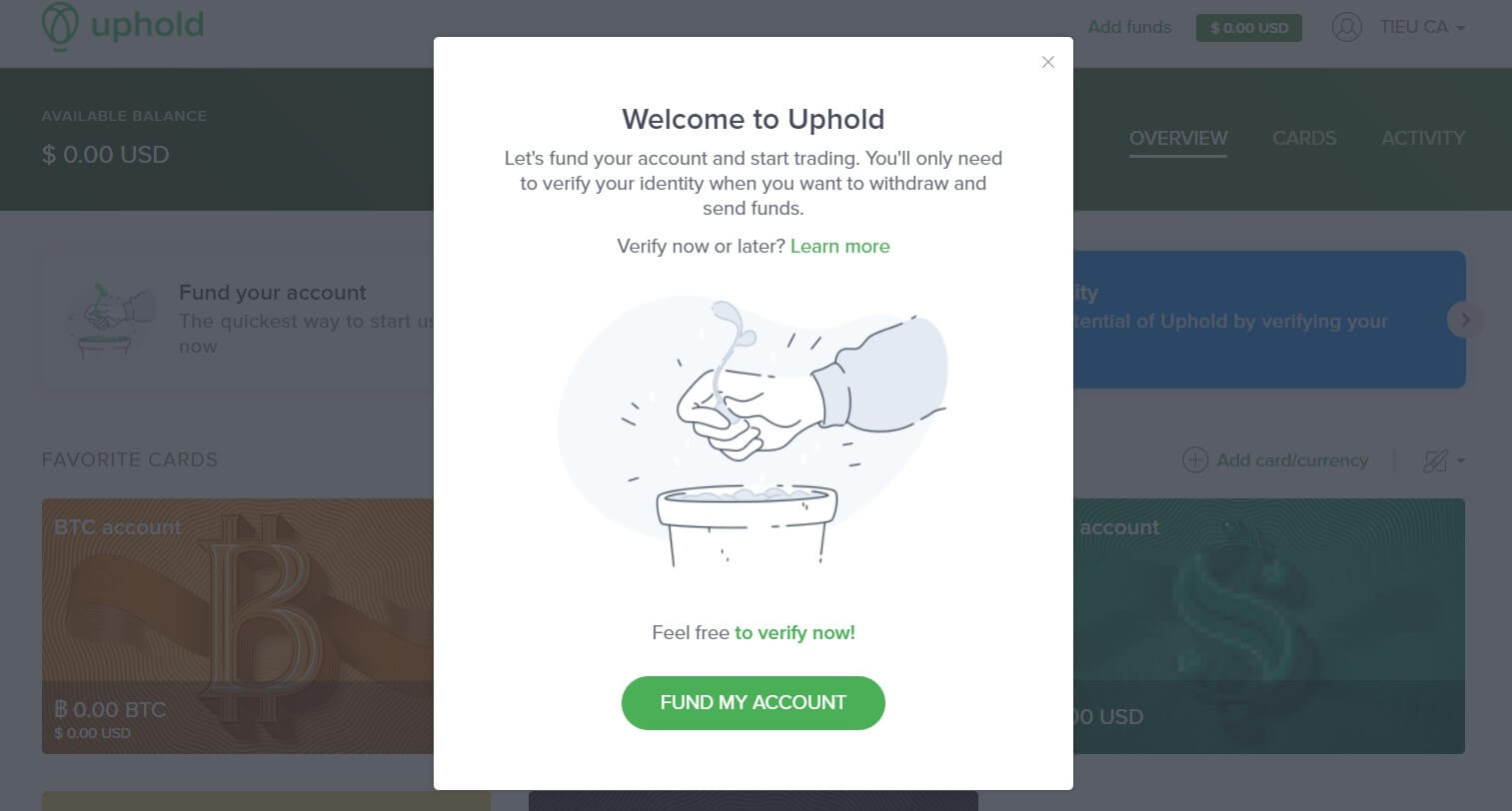 Ví Uphold là gì? Hướng dẫn tạo và xác thực và rút tiền từ ví Uphold 19 Welcome to Uphold